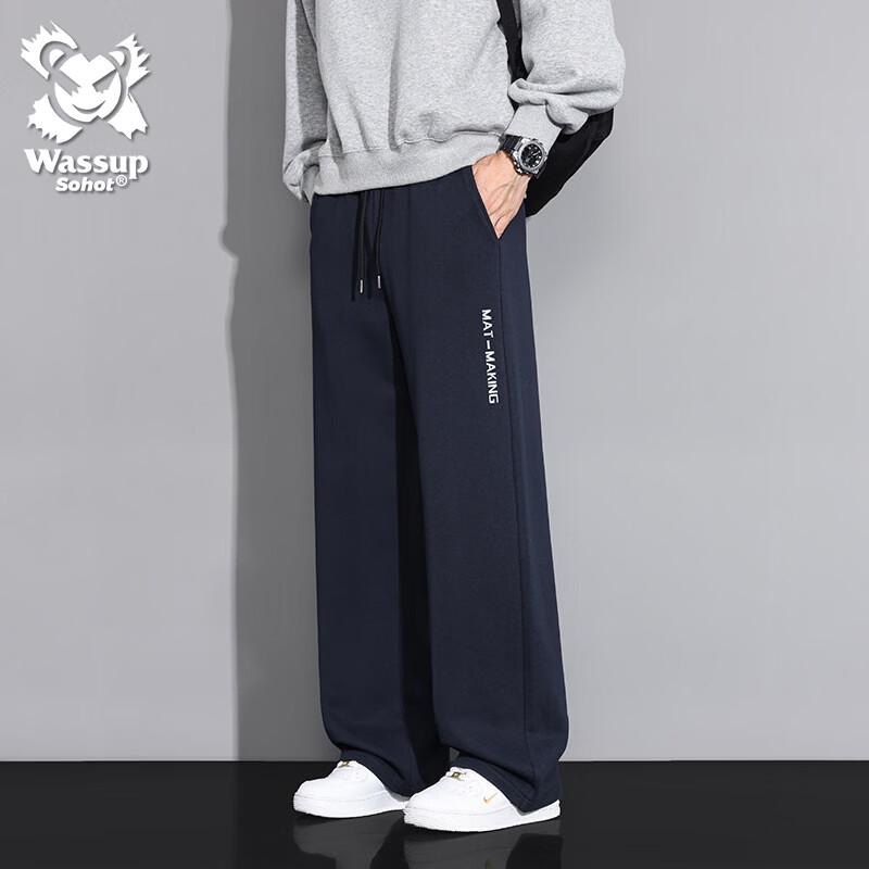 Wassup Sohot Men s Casual Straight-Leg Wide Pants 3XL
