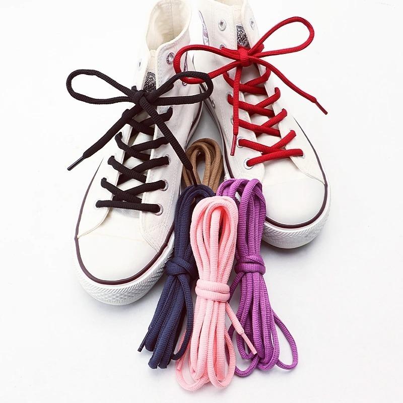 Half Round 4mm Solid Color Shoelaces Classic Sneaker Replacement Shoe Strings 120cm 1Pair High Quality