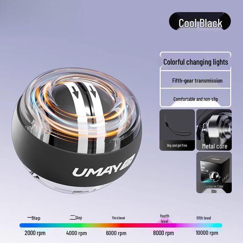 Silent Metal Centrifugal Wrist Ball and Grip Trainer