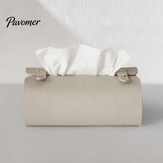 Bedroom Tissue Container Faux Leather Box, Minimalist Napkin Holder for Living Household Box Room Desk, Decorative Dispenser Cover Facial Tissues