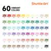 Shuttle Art Acrylic Marker Pen Set 60 Colors Brush Tip Direct Ink Lightfast Water-Based Paint Markers with Storage Case Supplies for Drawing