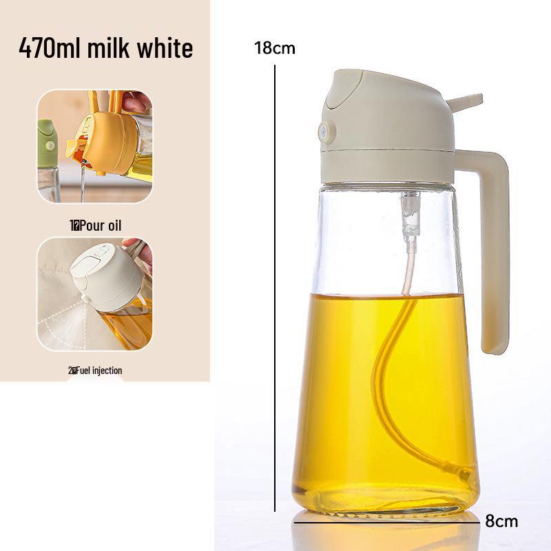 Dual-Function Leak-Proof Glass Oil Sprayer & Pourer for Kitchen