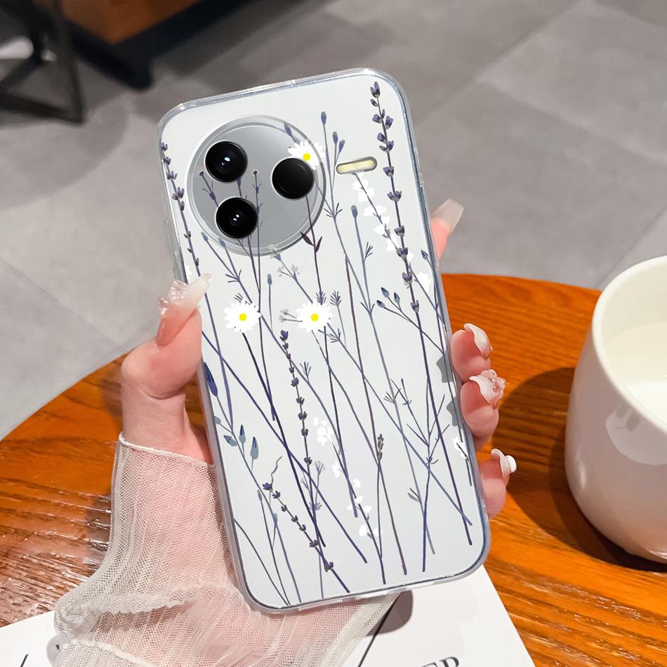 Case For POCO F7 Pro / F7 Ultra Summer Flower Transparent Funda For POCO F 7 Soft Untra Thin Phone Back Cover Shockproof Housing