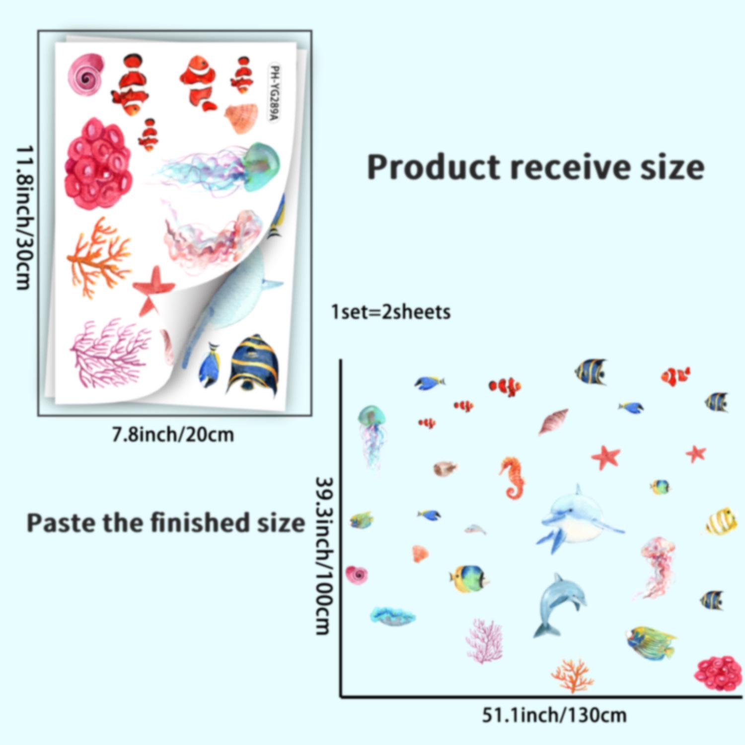 

Светящиеся в темноте наклейки на стену с морскими животными для детских комнат