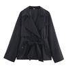 Moda Autunnale Multicolore con Cintura Cappotto Corto Joker Manica Lunga Cappotto Casual Capospalla