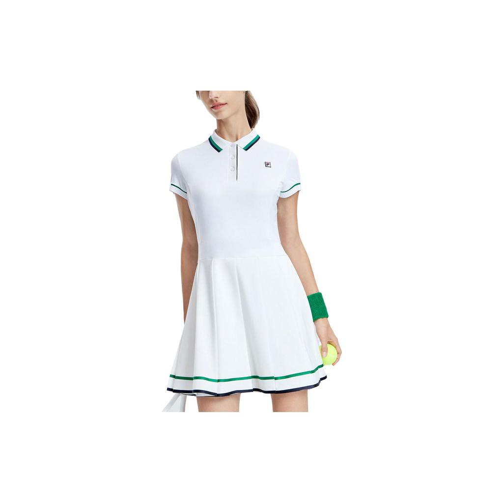New FILA Short Sleeved Dress Women's Jade White A11W333305F-WT
