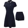 Solid Color Simple Waist-Defining Tennis Sports Breathable Polo Dress Women Dresses Royal-Blue A11W323307F-NV