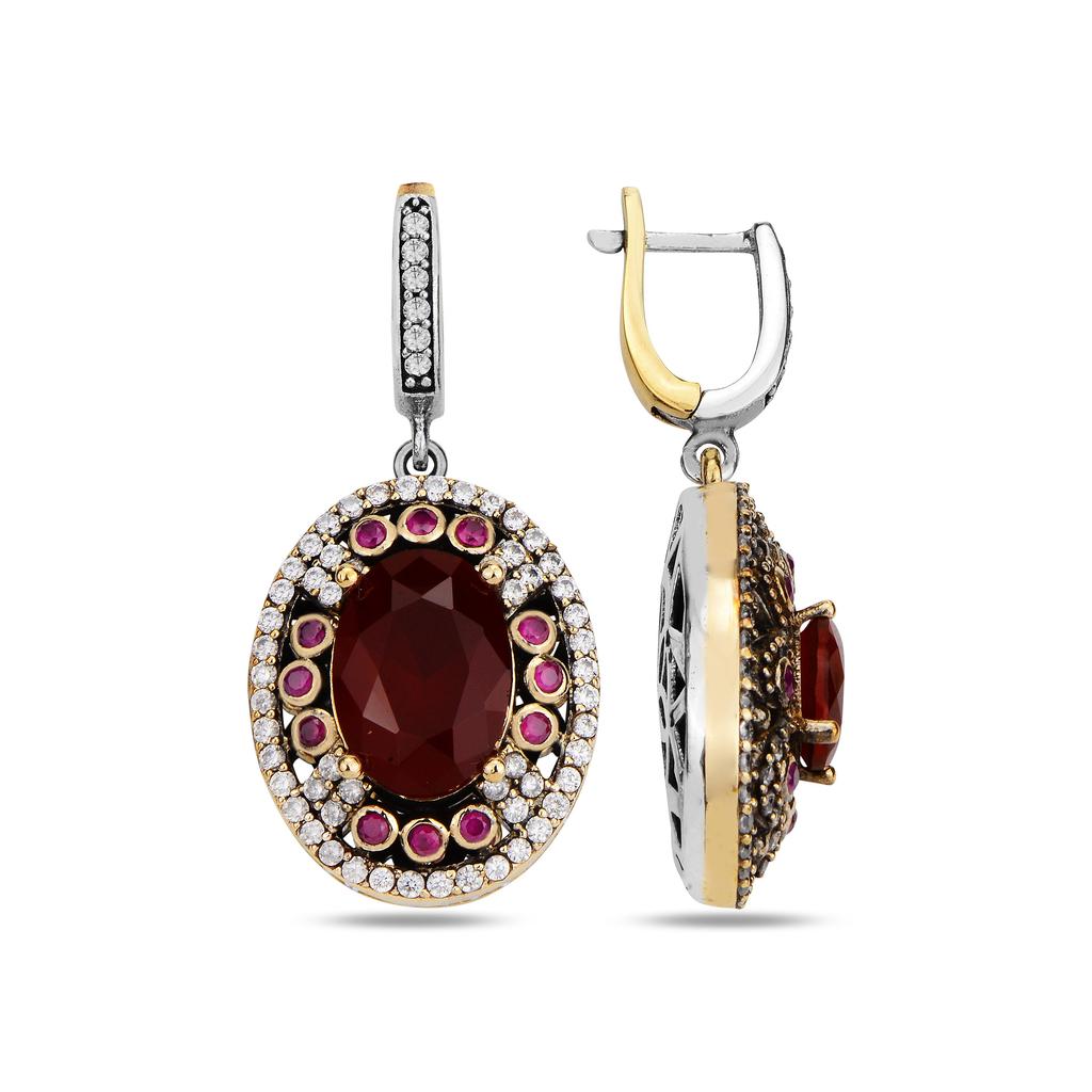 Luxusní sada stříbrných šperků Emerald Stone, osmanský design, ručně vyráběné turecké šperky ve vintage stylu, jedinečná sada stříbra a bronzu