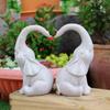 Love Elephant Garden Figurine Resin Stone Outdoor Animal Statue Landscape Home Decor Garden Ornamentation