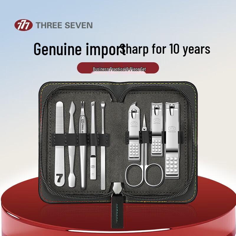 THREE SEVEN 9-Piece Professional Grooming Kit