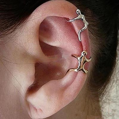 1Pc Ear Clip Small Man Shape Ear Decoration Non-piercing Women Cartilage