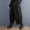 Dark Bf Style Wide-leg Trousers, Large Size Loose Trousers, Design Sense, Pleated All-match Black Casual Pants for Men and Women
