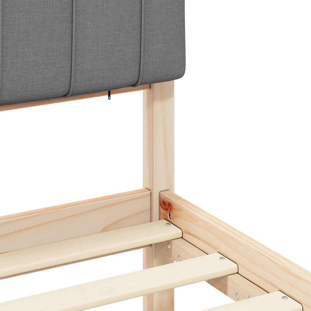 Bed Frame with Upholstered Headboard Light Grey 180 x 200 cm