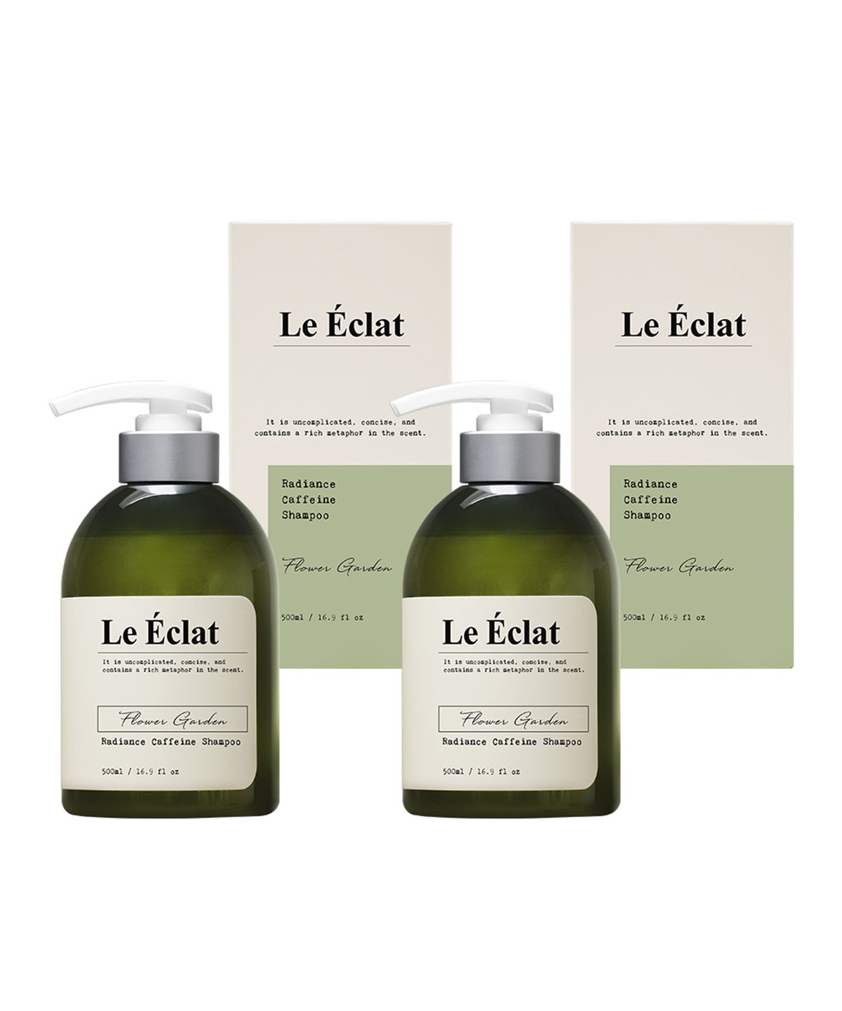 Le Eclat Radiance Caffeine Shampoo Flower Garden 500ml 2 bottles
