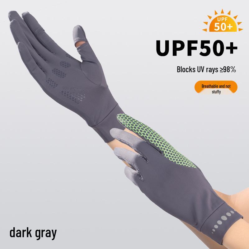 Summer UV Protection Ice Silk Touchscreen Gloves - Breathable, Elastic, Honeycomb Design for Outdoor Driving and Cycling