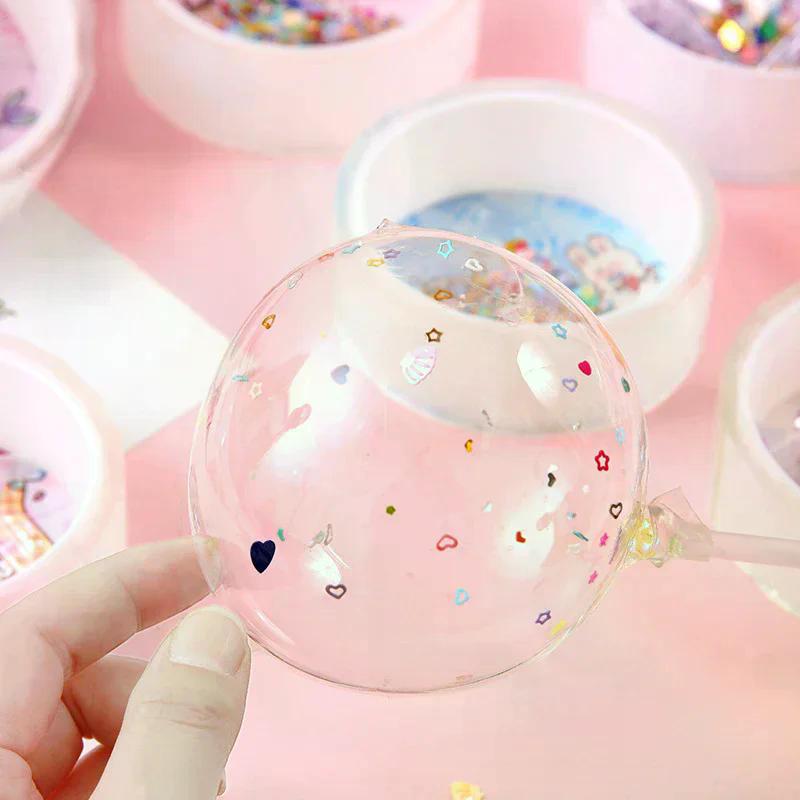 Multipurpose Nano Tape With Straws Beads For DIY Craft Children Pinch Toy Making Blowing Bubble Sticky Traceless Nano Tape