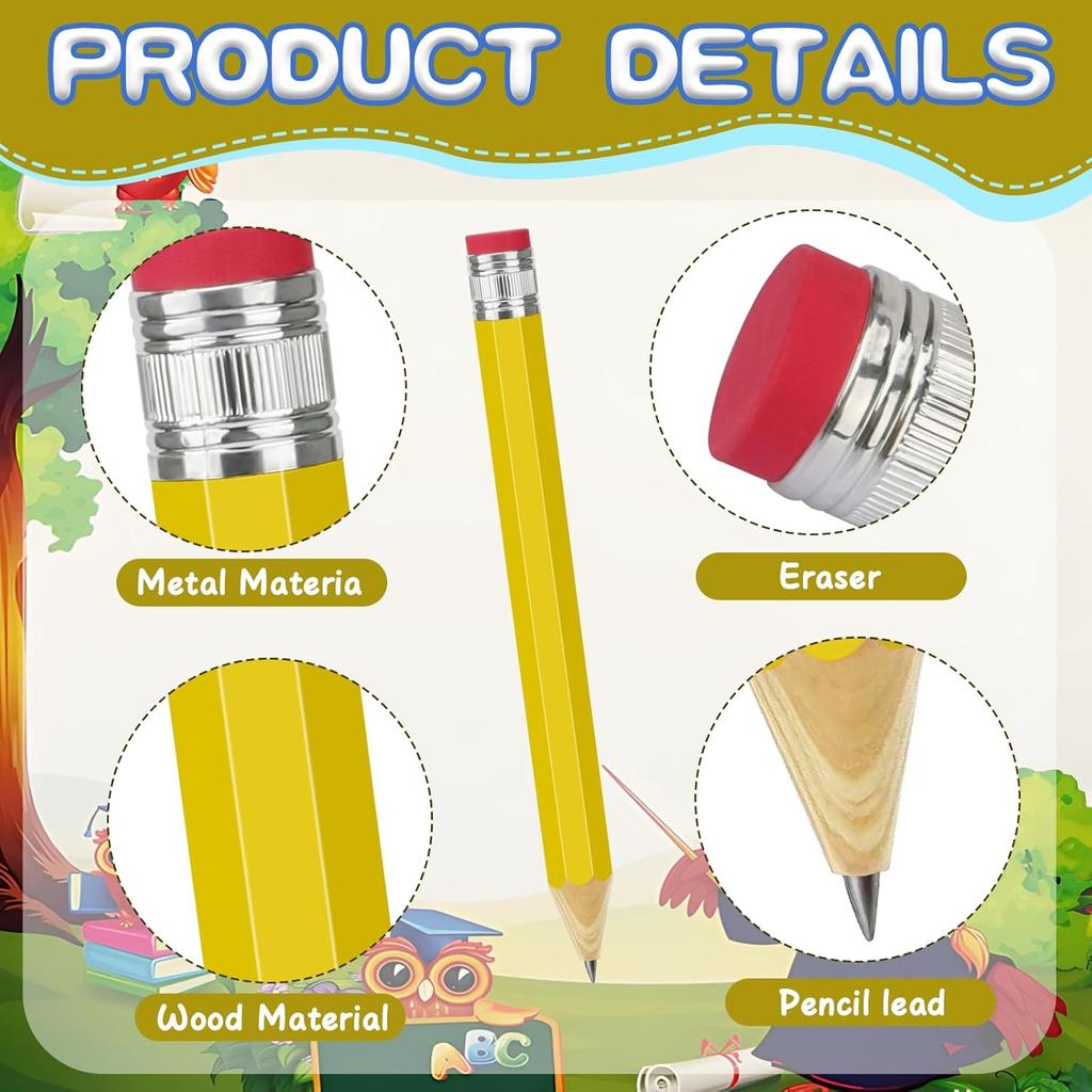4 Pack Jumbo Wooden Pencils 13.5 Inch Funny Giant Novelty Pencils for Gag Gifts, School Props, Birthday Parties, Decorative Use & Art Projects, Home