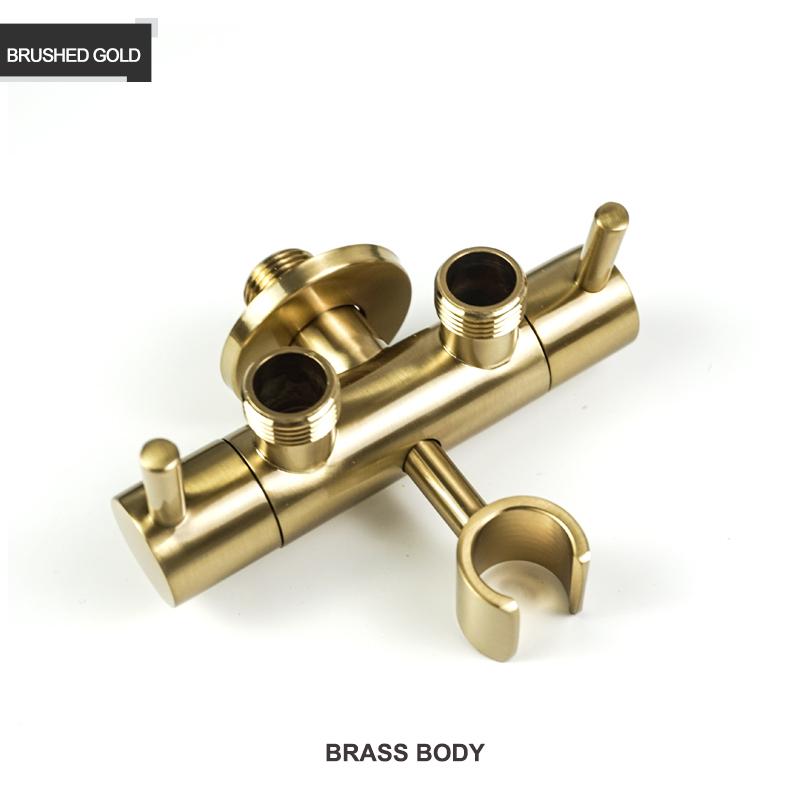 Handheld Toilet Bidet Spray Gun Set Bathroom Self-Cleaning Handheld Three-Function Sprayer Double Outlet Angle Valve Accessories