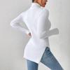 Women's Sexy Sweater Autumn Winter Turtleneck Knit Hem Slit Top Solid Color