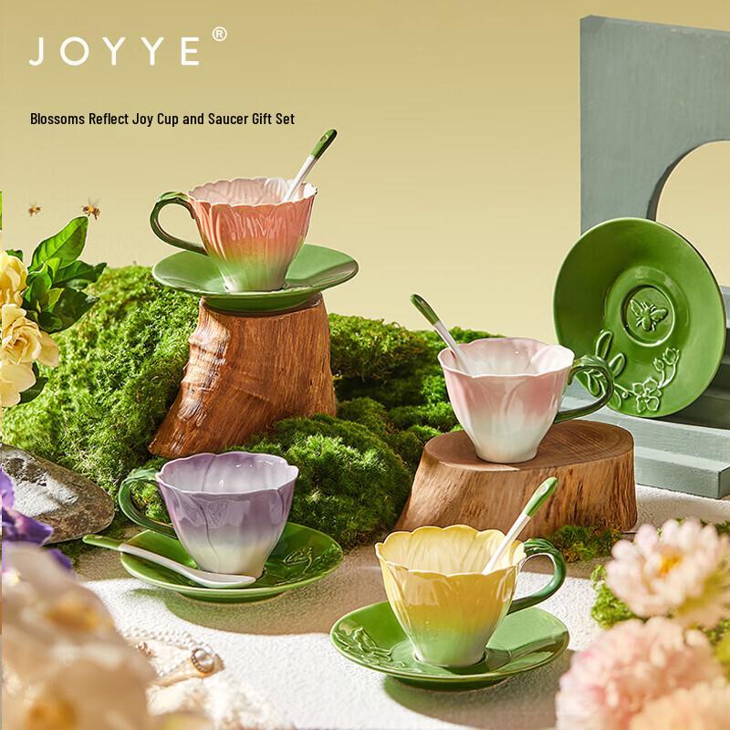 JOYYE Underglaze Ceramic Cup & Saucer Gift Set