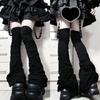 Horn Pile Sock Covers Over The Knee JK Socks Y2k Long Tube Black Slightly Flared Leg Covers for Women To Look Slim 2026 New