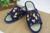 folding sandals with a Japanese Indigo-dyed Japanese-made pattern, "Friendly Medaka" (Large)