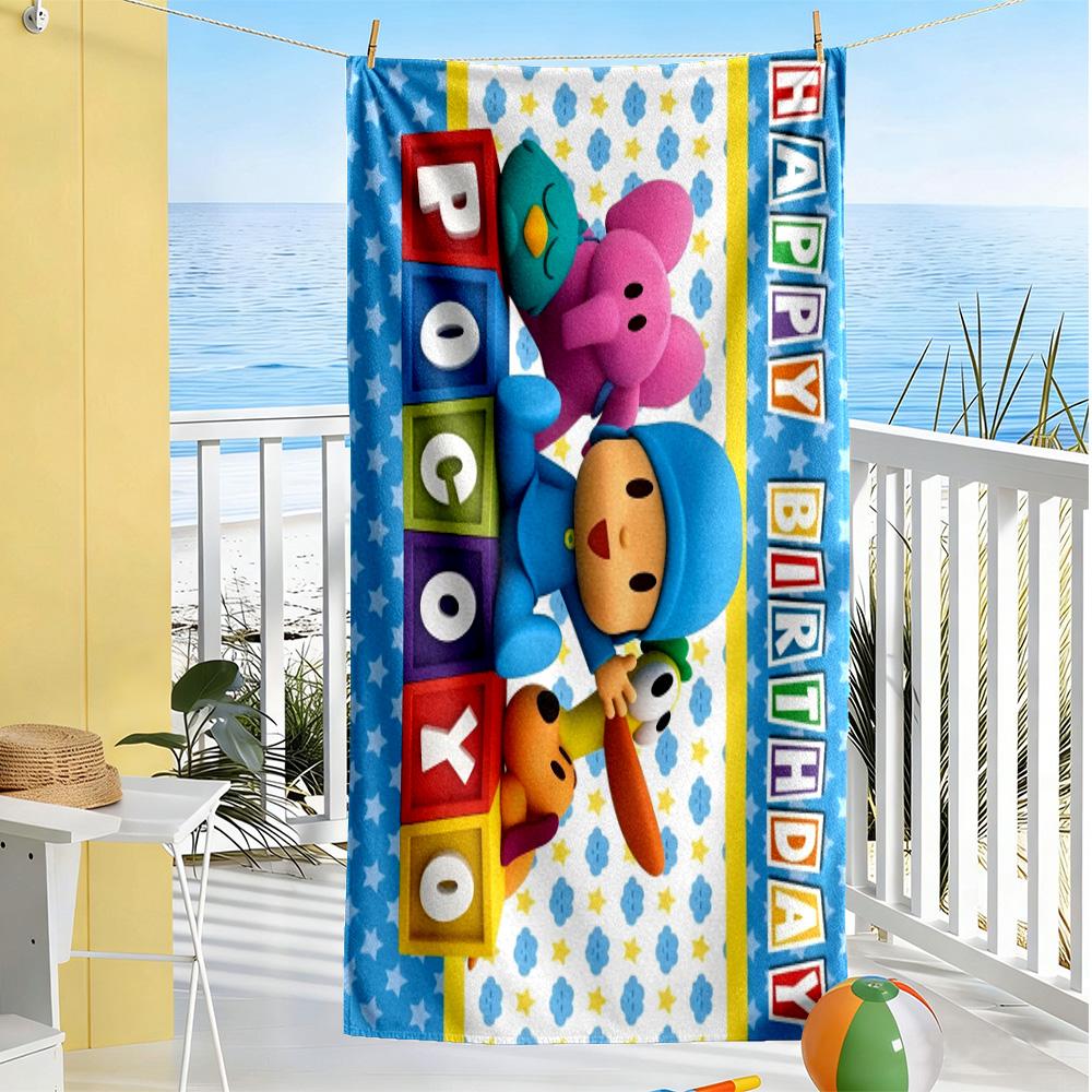 Pocoyo Beach Towel Super Soft Microfiber Quickdry Fabric Comfortable Lightweight Suitable for Sports, Travel, Swimming, Yoga, Bathroom, Beach, And Poo
