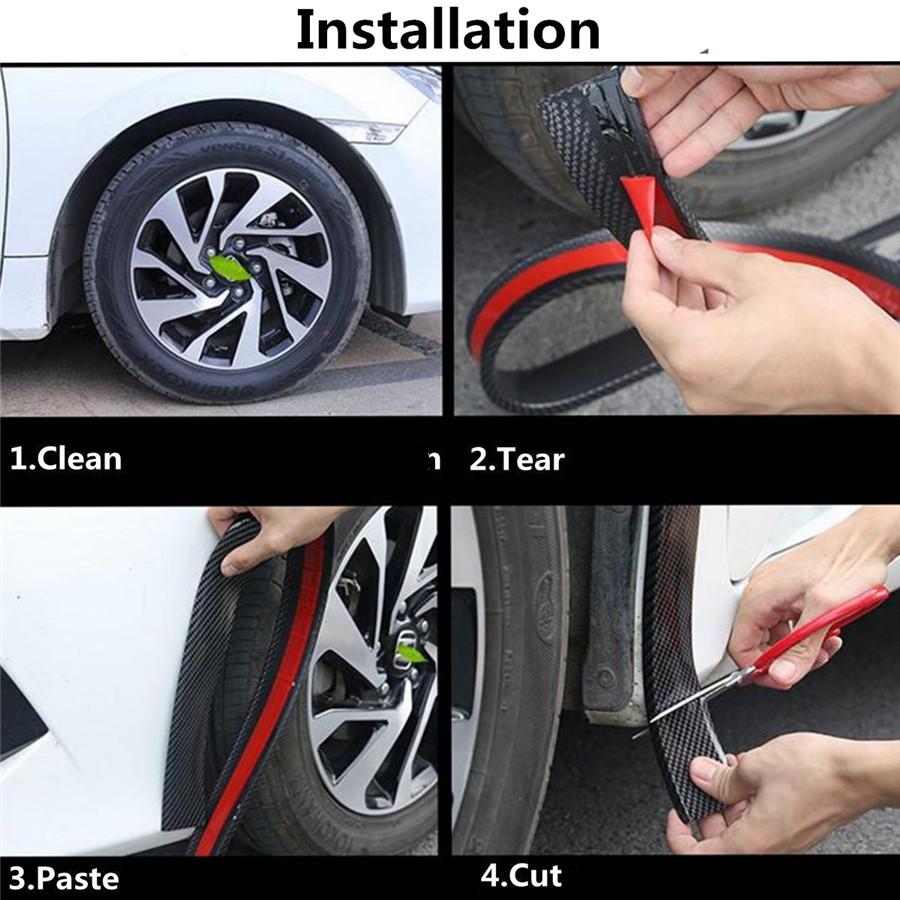 2Pcs 1.5Mx3.8Cm Car Fender Flares Extension Wheel Eyebrow Protector Lip Strip