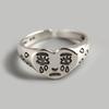 Retro Sad Emoji Crying Heart Adjustable Ring - Vintage Style