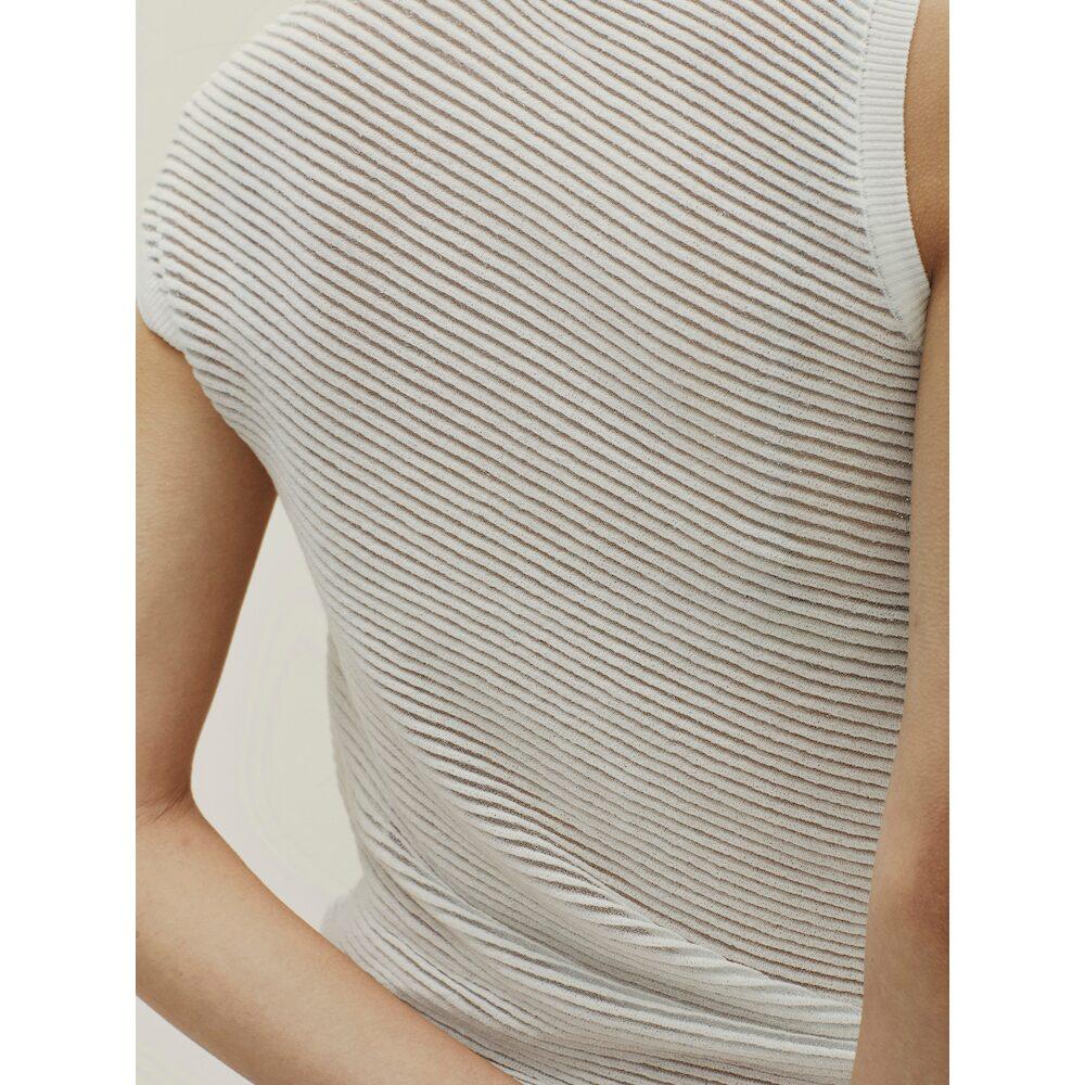 Anggae Unbalanced Twill Knit White