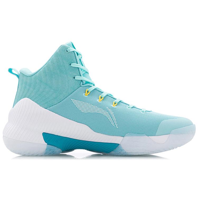 Li Ning YuShuai TD Synthetic Leather Slip Resistant Abrasion Resistant Mid top Basketball Shoes Men's Pure Blue ABPQ027-5