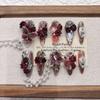 Dark Red 3D Butterfly Handcrafted Wearable Nails