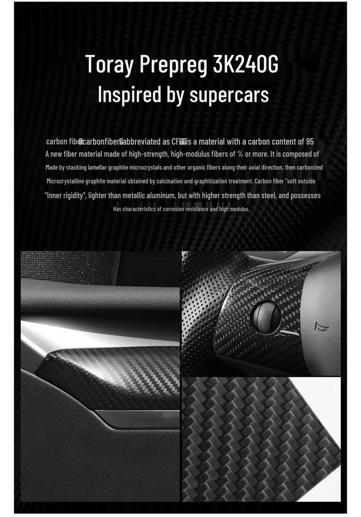 Tesla Model 3/Y Dashboard & Door Carbon Fiber Decorative Strips