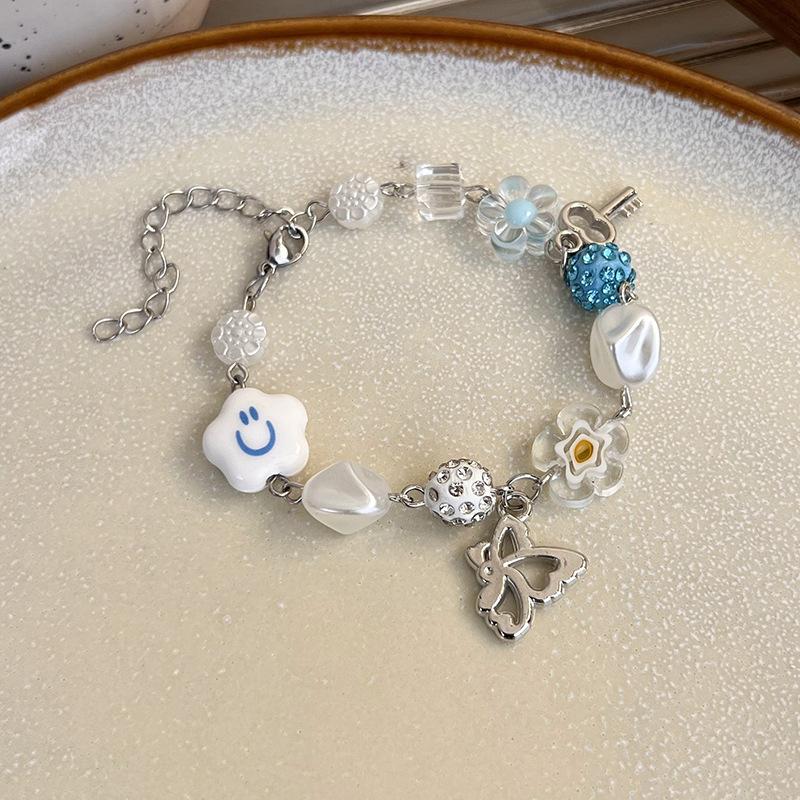 

Прекрасный красочный керамический браслет-бабочка для женщин, летние друзья любят браслет с улыбающимся лицом