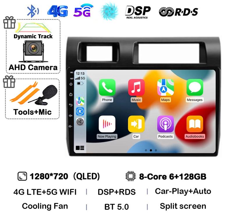 Android 14 Carplay Auto Car Radio For Toyota Pickup Land Cruiser LC 70 79 Series 2007-2020 Multimedia Video Player GPS Stereo BT