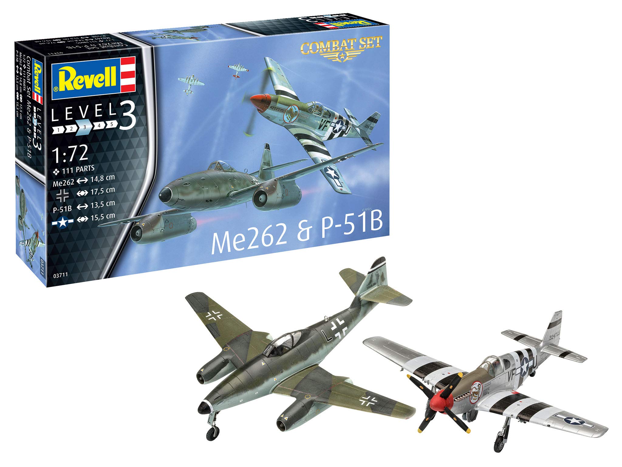 

Revell German Me262 American Battle Set Plastic Model Kit 03711 1/72 & P-51B