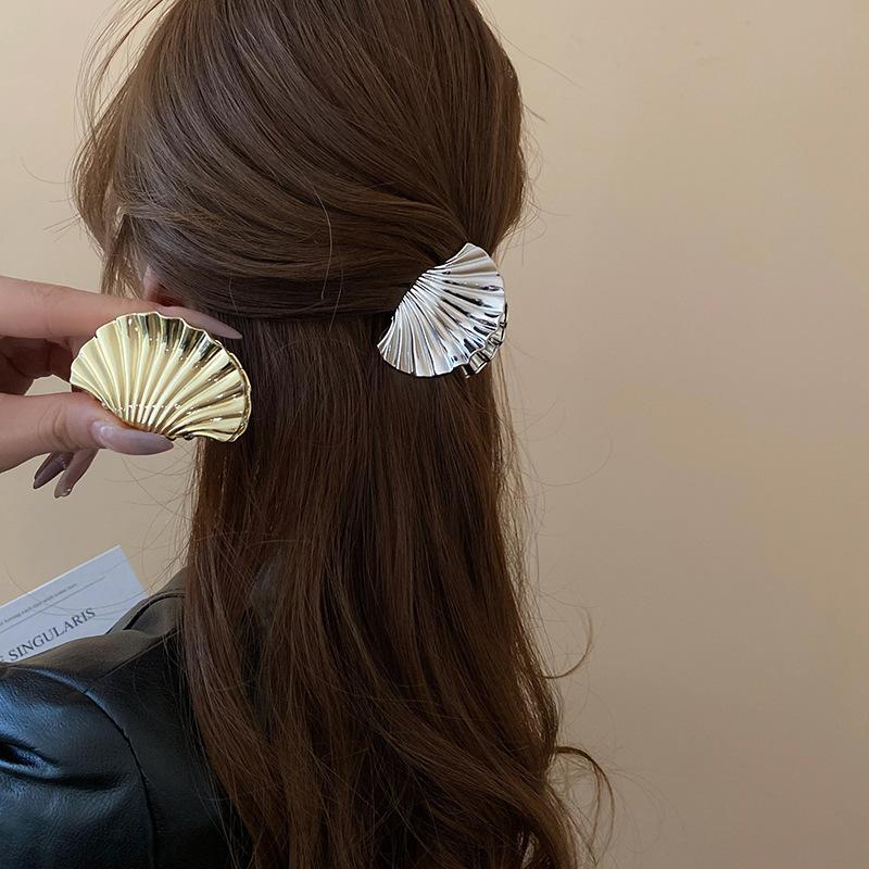 Fashion Gold Color Metal Shell Hair Claws Hairwear for Women Sweet Clip Crab Clamps Hair Clips Claw Clip Trendy Hair Accessories