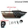 Universal 51mm Muffler Escape Stainless Motorcycle Exhaust AKR for Ninja Z400 250 Z900 ZX6R KTM RC 125 250 390 for YAMAHA R6 R3