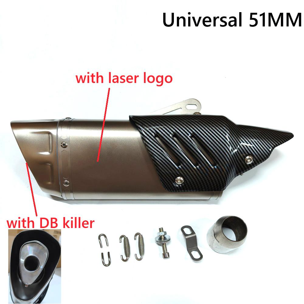 Universal 51mm Muffler Escape Stainless Motorcycle Exhaust AKR for Ninja Z400 250 Z900 ZX6R KTM RC 125 250 390 for YAMAHA R6 R3