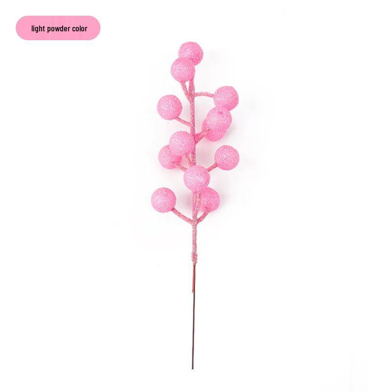 Shiny Christmas Fruit Picks & Glitter Berry Branches for Tree & Wreath Decor