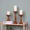 3 Pezzi Portacandele in Legno Stile Rustico Fattoria Centrotavola Cilindrici Vintage per Matrimoni Decorazione Portacandele San Valentino
