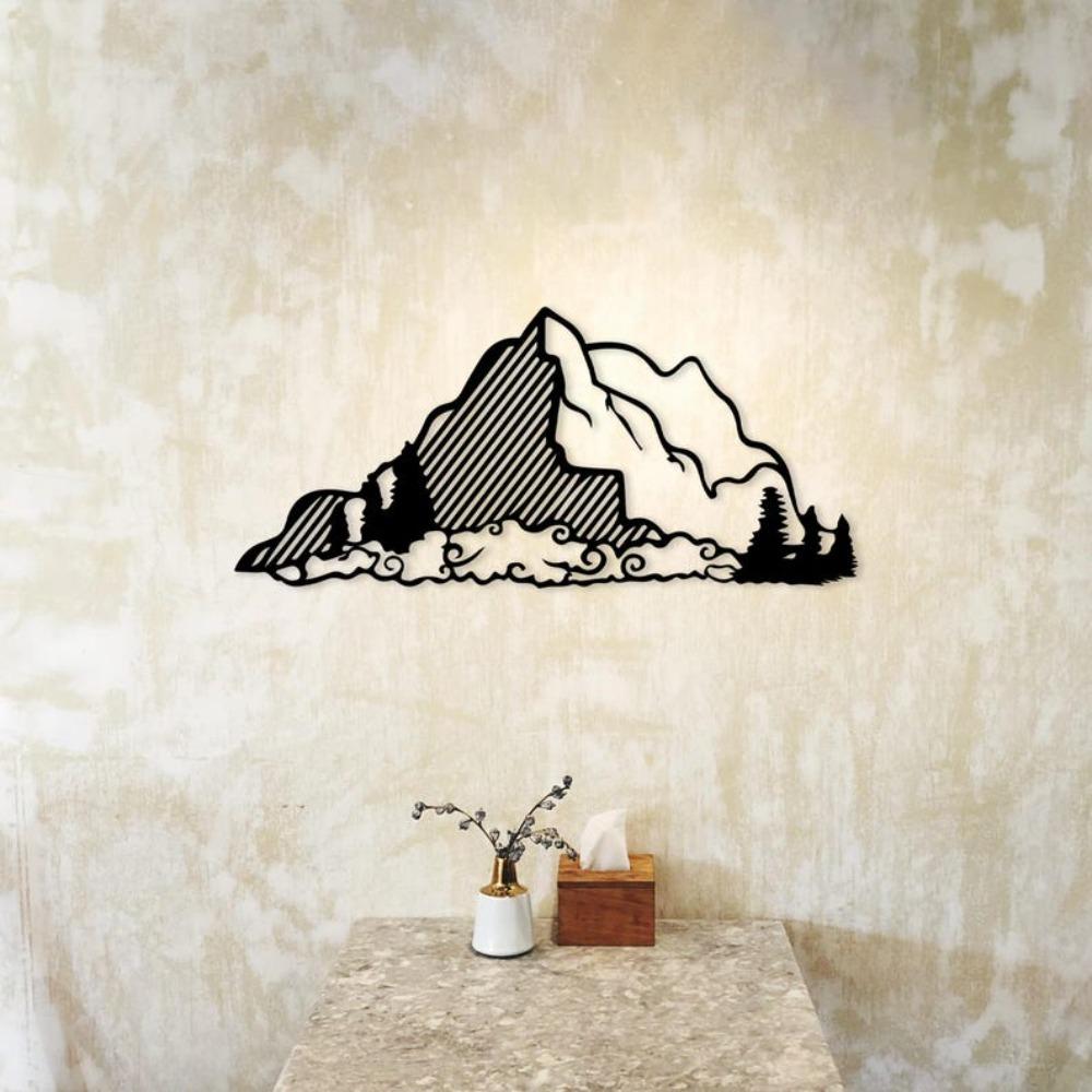 Metall Wandkunst Berglandschaft Minimalistische Wohnkultur Rustikales Bauernhaus Geschenk für Ihn Sie