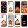 Anime C-Cute C-Calcifer Handyhülle Für Samsung S 25,24,23,22,30,21,10,9,Ultra,Plus,Lite,FE,4,5 G Weiche Schwarze Hülle