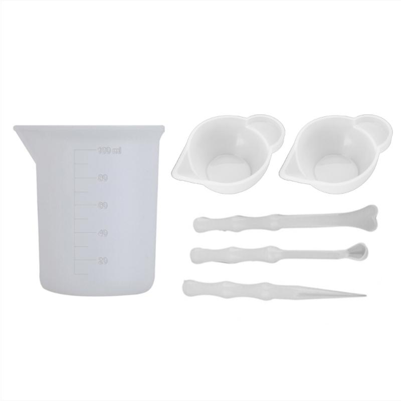 6 pcs/set UV Resin Color Mixing Silicone Cup Mini Silicone Stirrers Epoxy Resin DIY Casting Jewelry Craft Tools 1 чистый