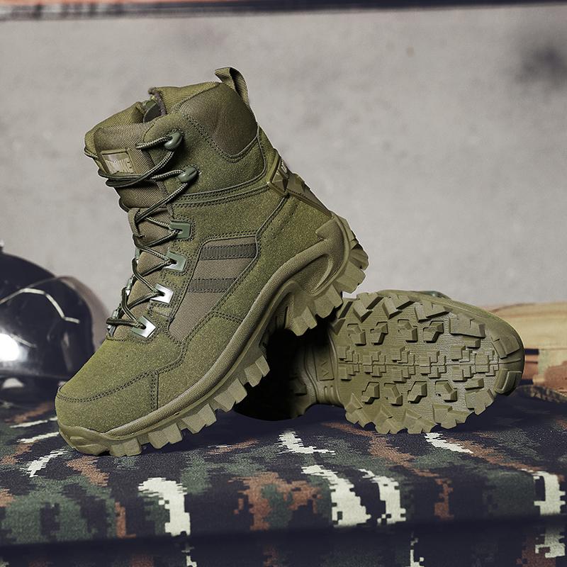 Men's New Big Size High Top Outdoor Style Breathable and Comfortable Anti-slip Shock Absorption Fashion Trend Combat Boots