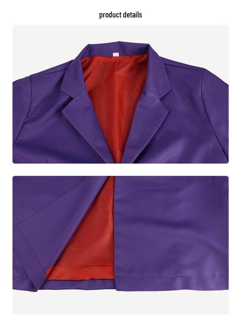 Batman The Dark Knight Joker Cosplay Costume - Heath Ledger Purple Halloween Outfit