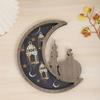 Art Design Eid Mubarak Wooden Tray 30cm Religious Food Tray Cake Display Tray  Cake