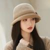 WTEMPO Damskie Eleganckie Ciepłe Grube Miękkie Jednokolorowe Kapelusze z Kokardą Jesień Zima Codzienne Wszechstronne Retro Wiatroodporne Zimoodporne Kapelusze