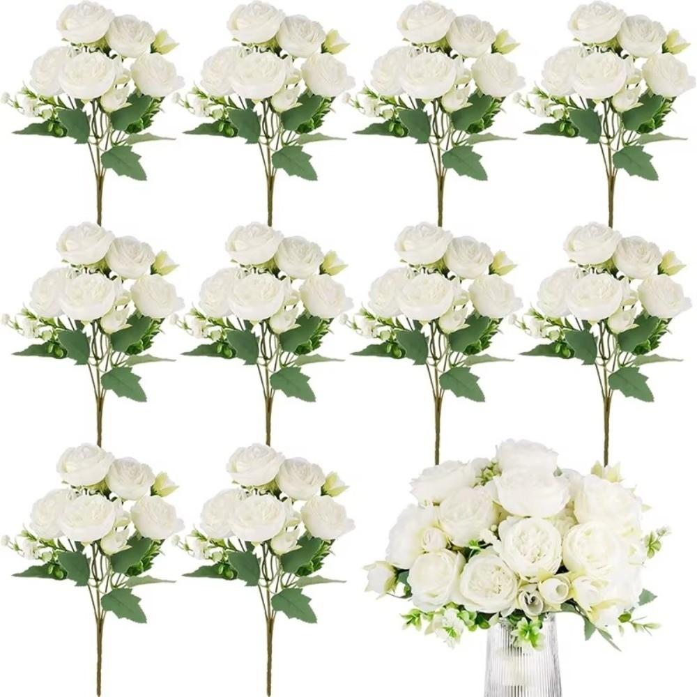High Quality Big Head Artificial Peony Flowers Bud DIY Accessories Lifelike Floral Bridal Bouquet Home Decoration