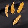 Elegant Leaves Tie Clip Simple Necktie Buckle Fashion Feather Tie Pin  Gentle Men